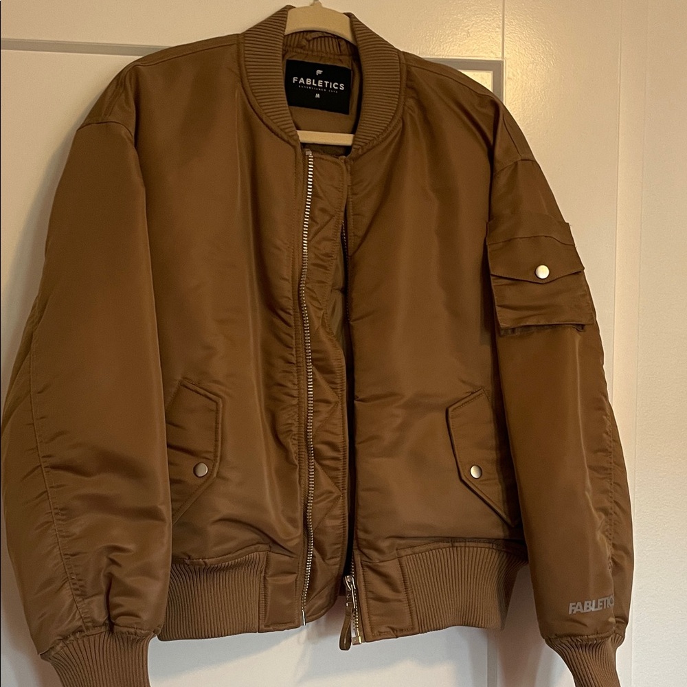 Fabletics Oversized Tan Bomber Jacket